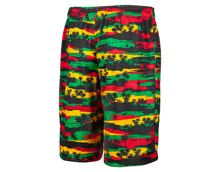 Youth Hawaiian Short, Black with Red & Green image number 0