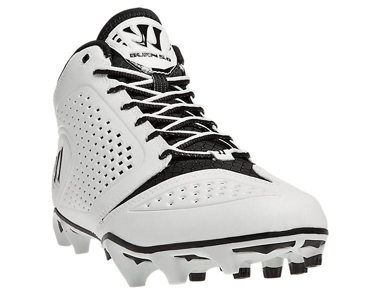 Burn Speed 5.0 Mid Cleat, White with Black image number 2