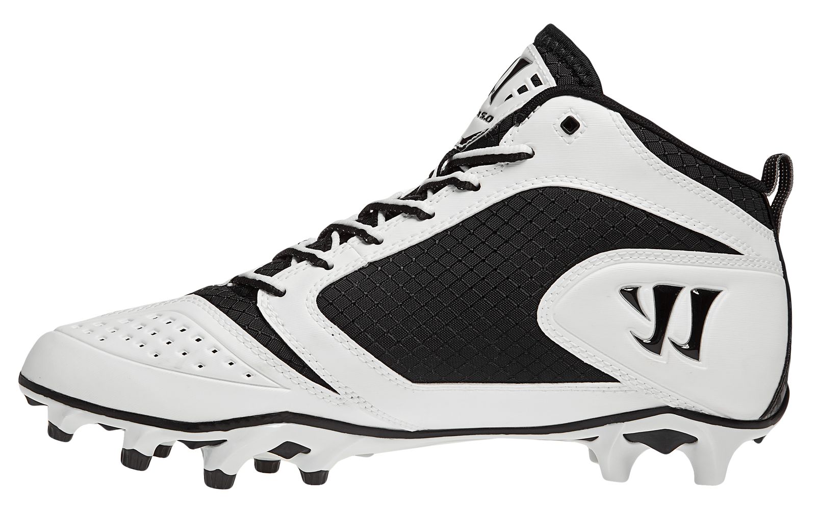 Burn Speed 5.0 Mid Cleat, White with Black image number 3