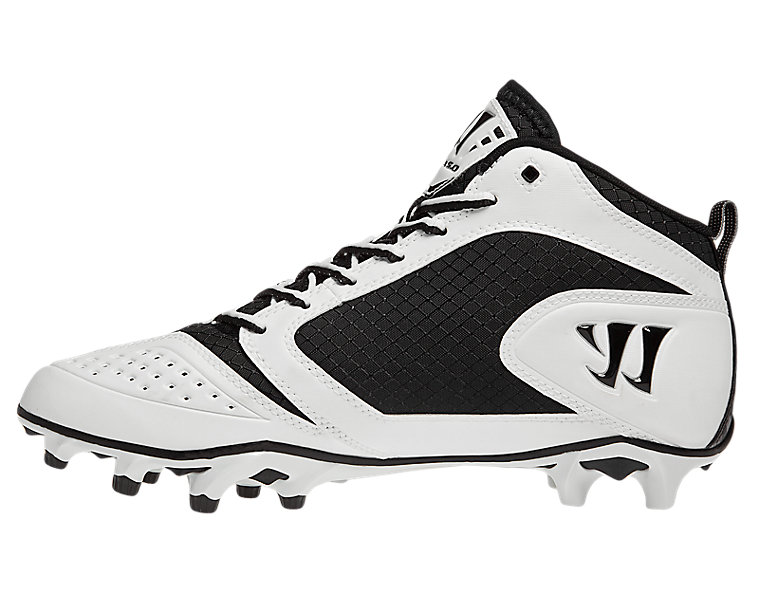 Burn Speed 5.0 Mid Cleat, White with Black image number 3