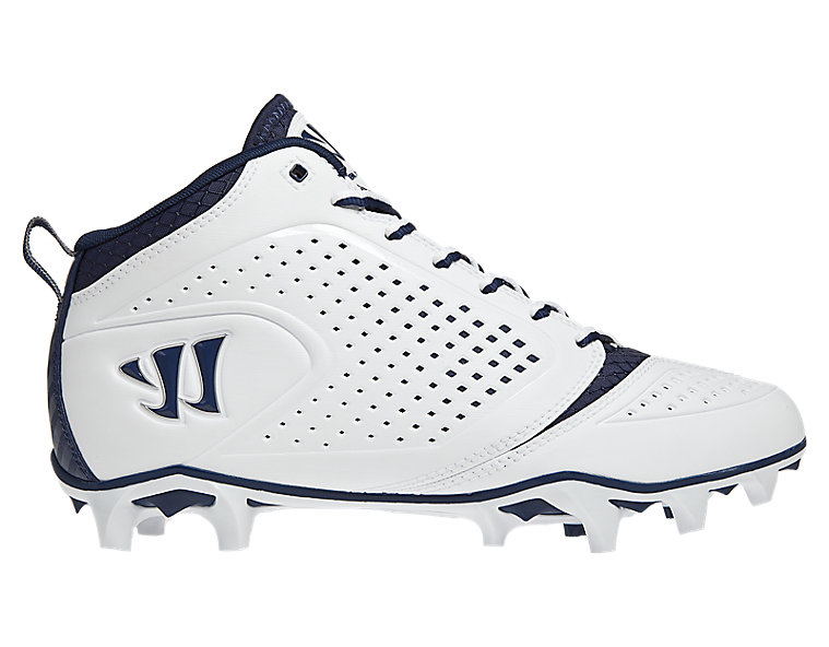 Burn Speed 5.0 Mid Cleat, White with Blue image number 1