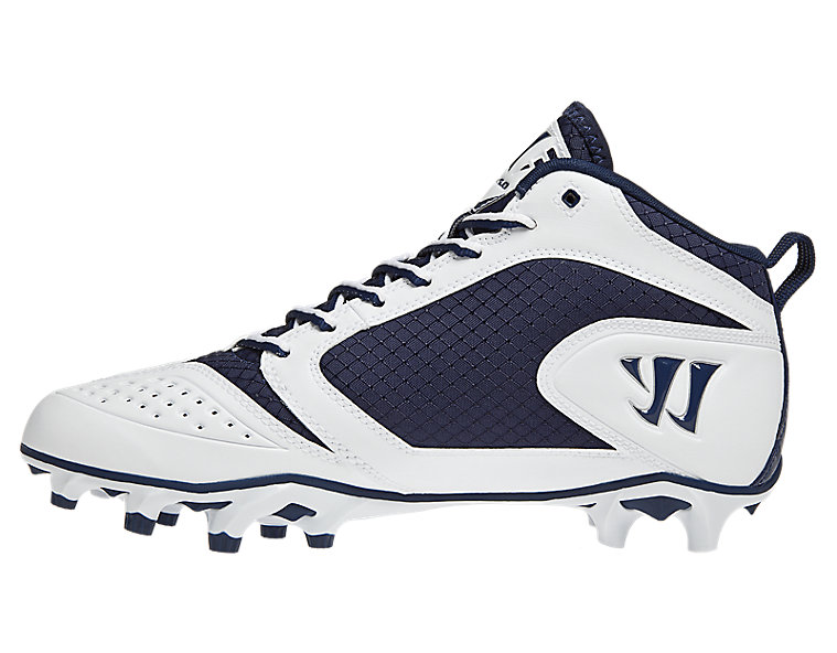 Burn Speed 5.0 Mid Cleat, White with Blue image number 3