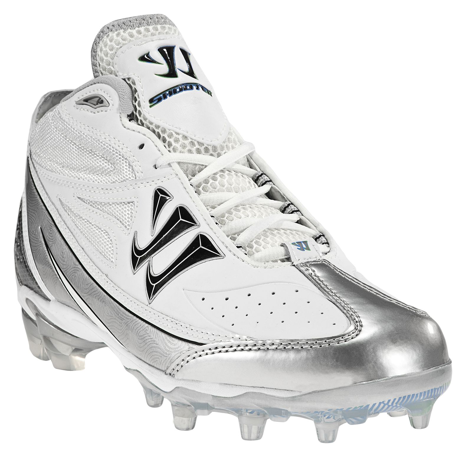 Shooter Cleat, Silver with White image number 2