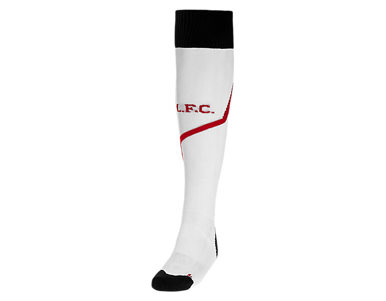 Liverpool Away Sock 2013/14, White with Anthracite & High Risk Red image number 1