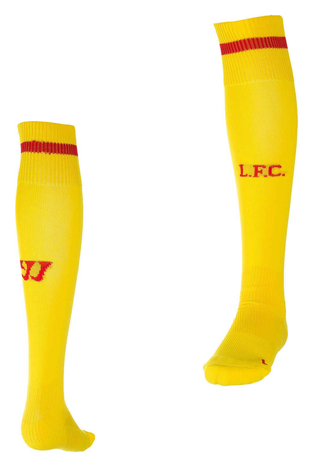 Liverpool Away Sock 2014/15, Cyber Yellow with High Risk Red image number 0