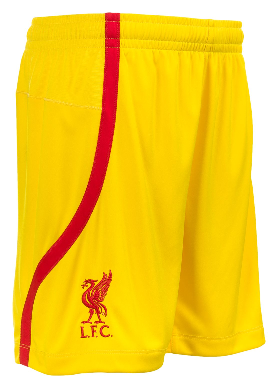 LFC Away Junior Short, Cyber Yellow with High Risk Red image number 0