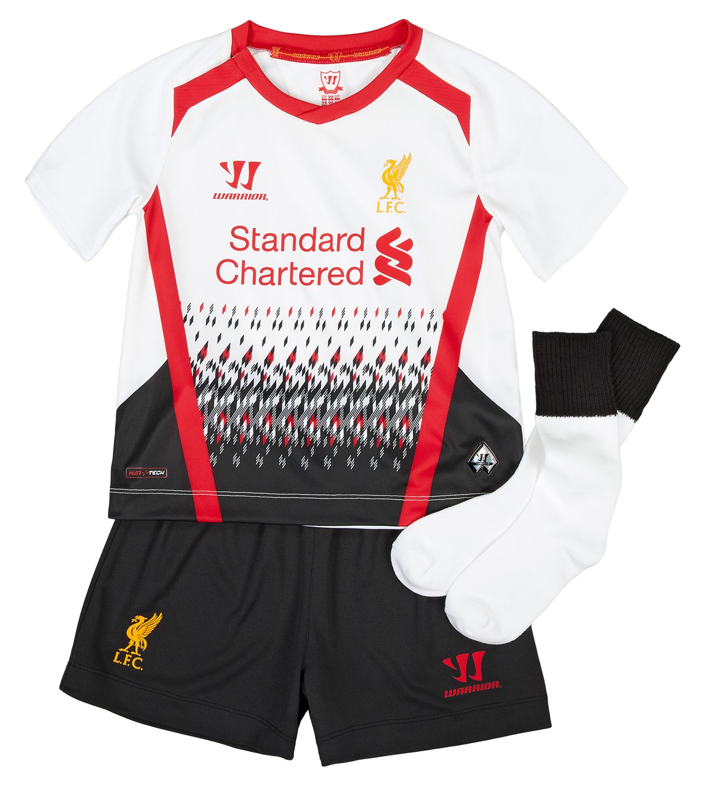 Liverpool Away Infant Kit - Set 2013/14, White with Black & High Risk Red image number 0