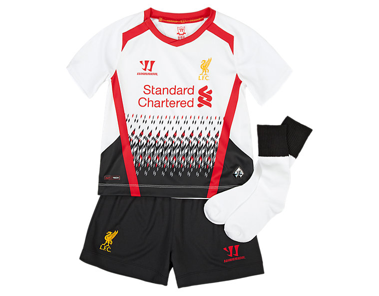 Liverpool Away Infant Kit - Set 2013/14, White with Black & High Risk Red image number 0