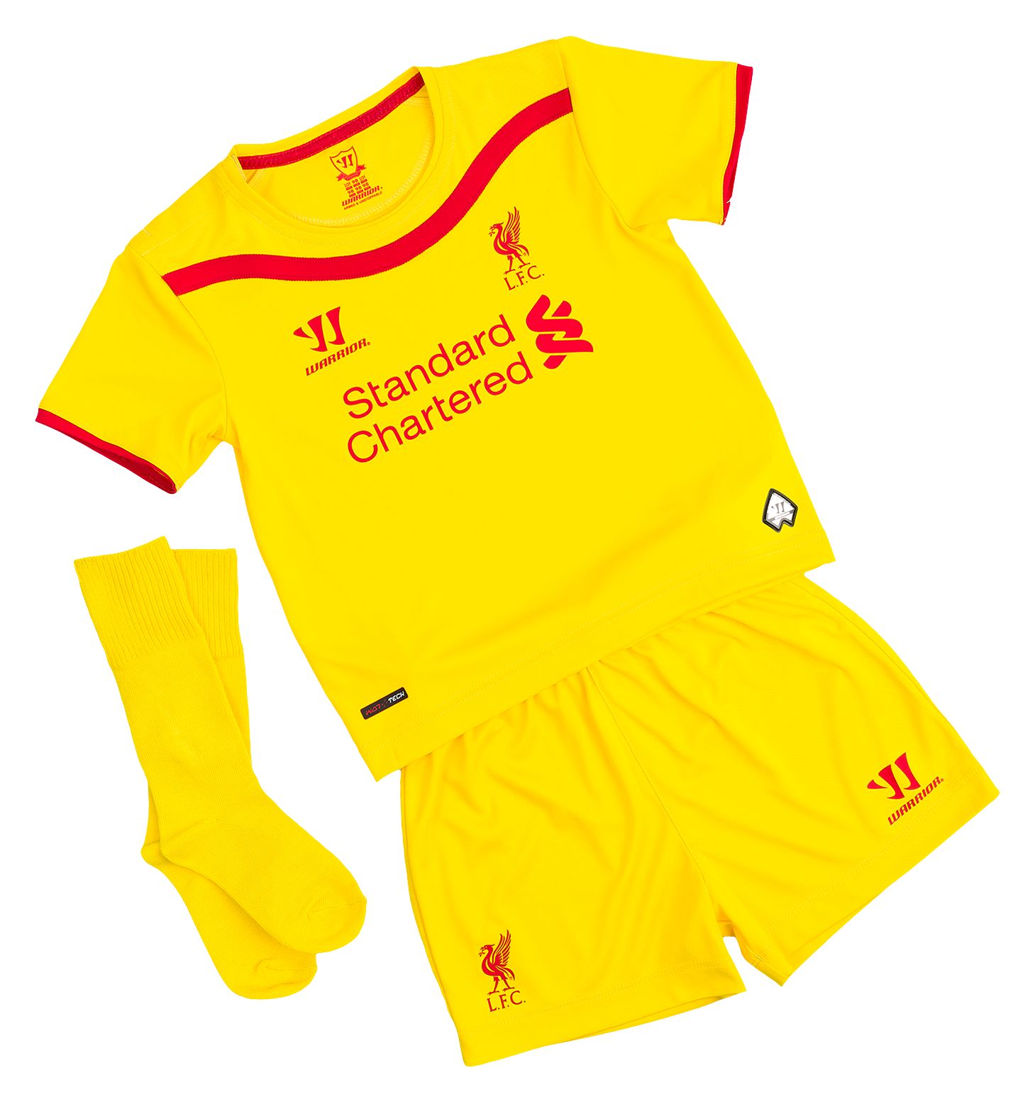 Liverpool Away Infant Set 2014/15, Cyber Yellow with High Risk Red image number 0