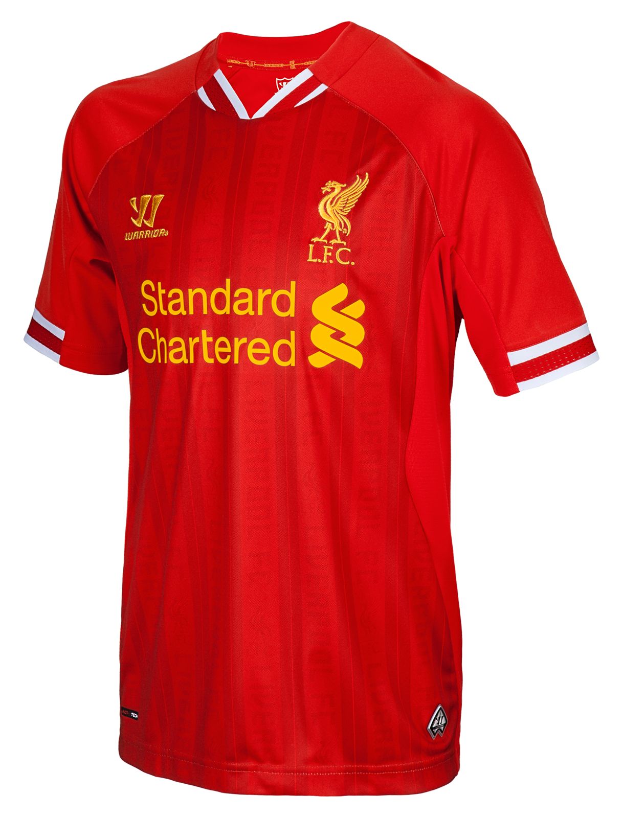 Liverpool Home Junior Short Sleeve Jersey 2013/14, High Risk Red with White & Amber Yellow image number 1