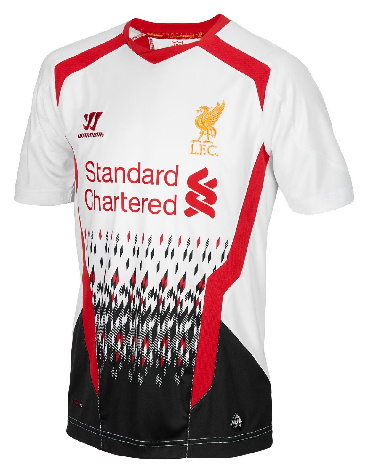 Liverpool Away Junior Short Sleeve Jersey 2013/14, White with Anthracite & High Risk Red image number 1