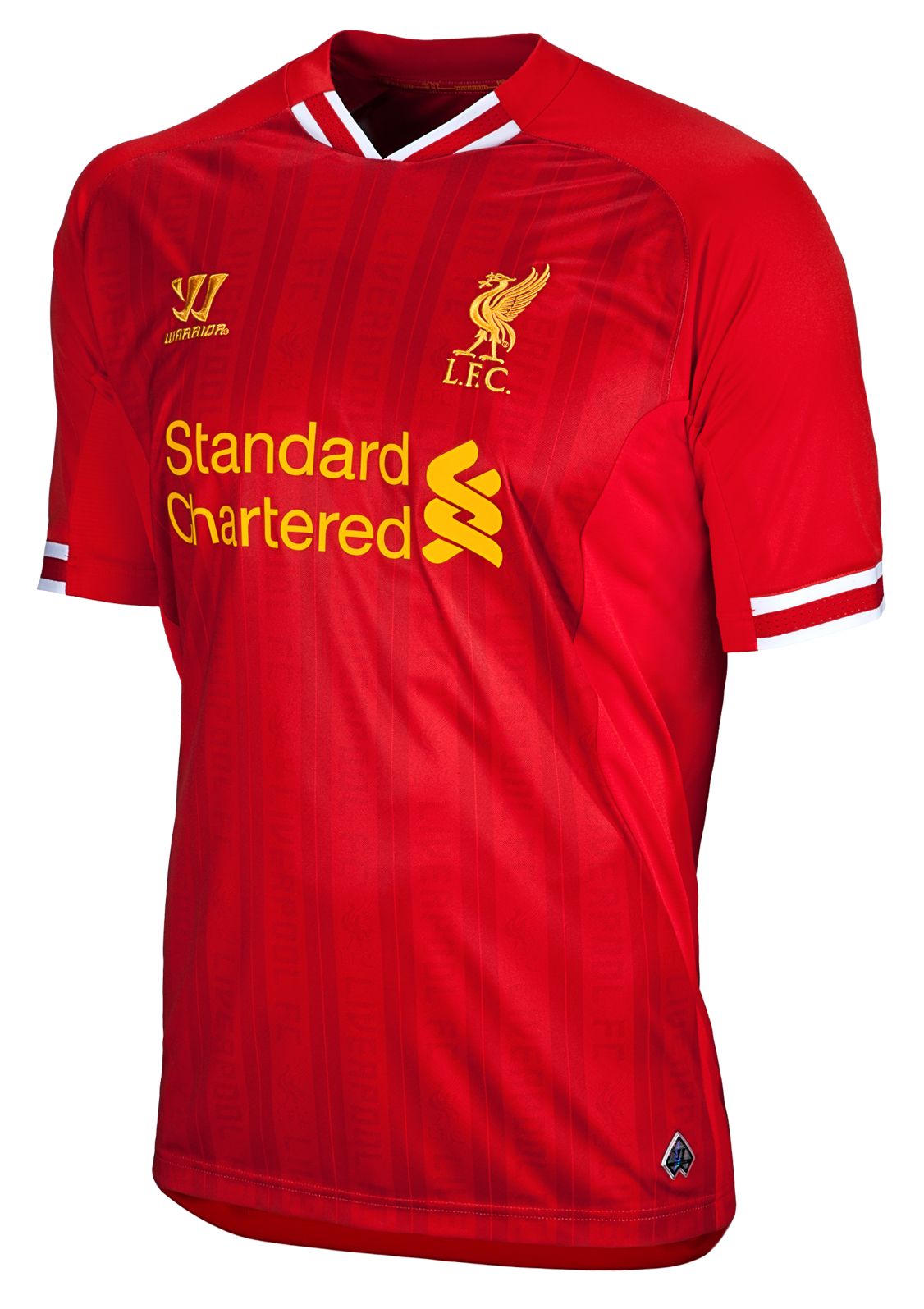 Liverpool Home Short Sleeve Jersey 2013/14, High Risk Red with White & Amber Yellow image number 1