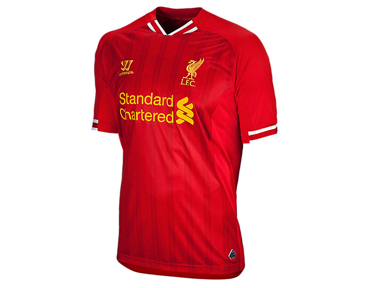 Liverpool Home Short Sleeve Jersey 2013/14, High Risk Red with White & Amber Yellow image number 1