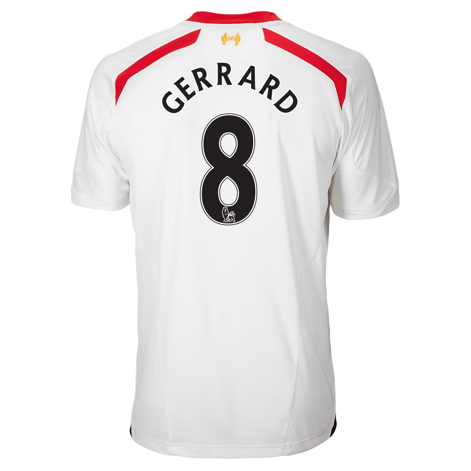 Liverpool Away Short Sleeve Jersey 2013/14, White with Anthracite & High Risk Red image number 2