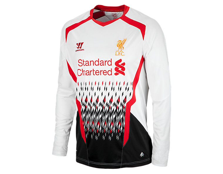 Liverpool Away Long Sleeve Jersey 2013/14, White with Anthracite & High Risk Red image number 1