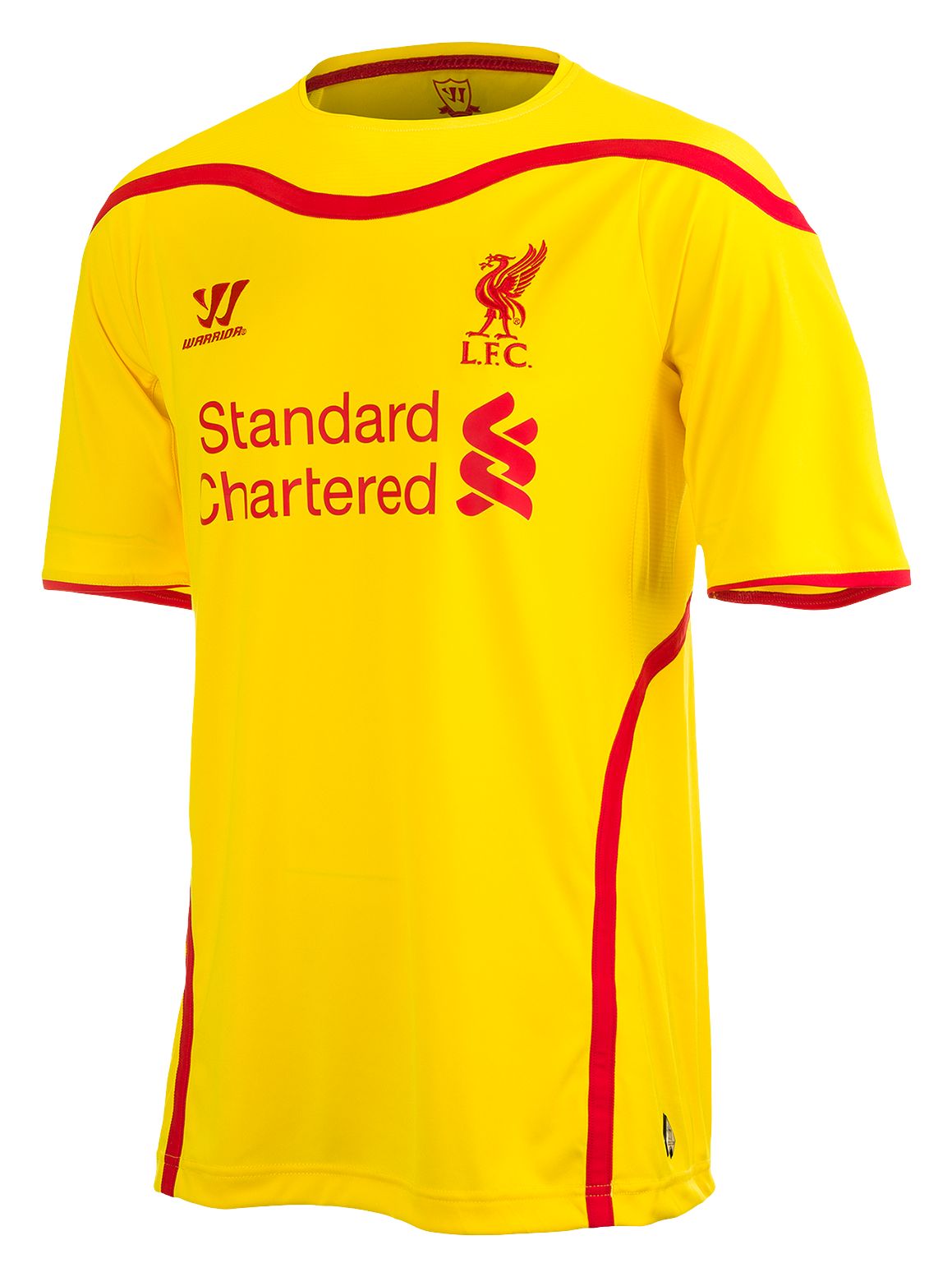Liverpool Away Short Sleeve Jersey 2014/15, Cyber Yellow with High Risk Red image number 1