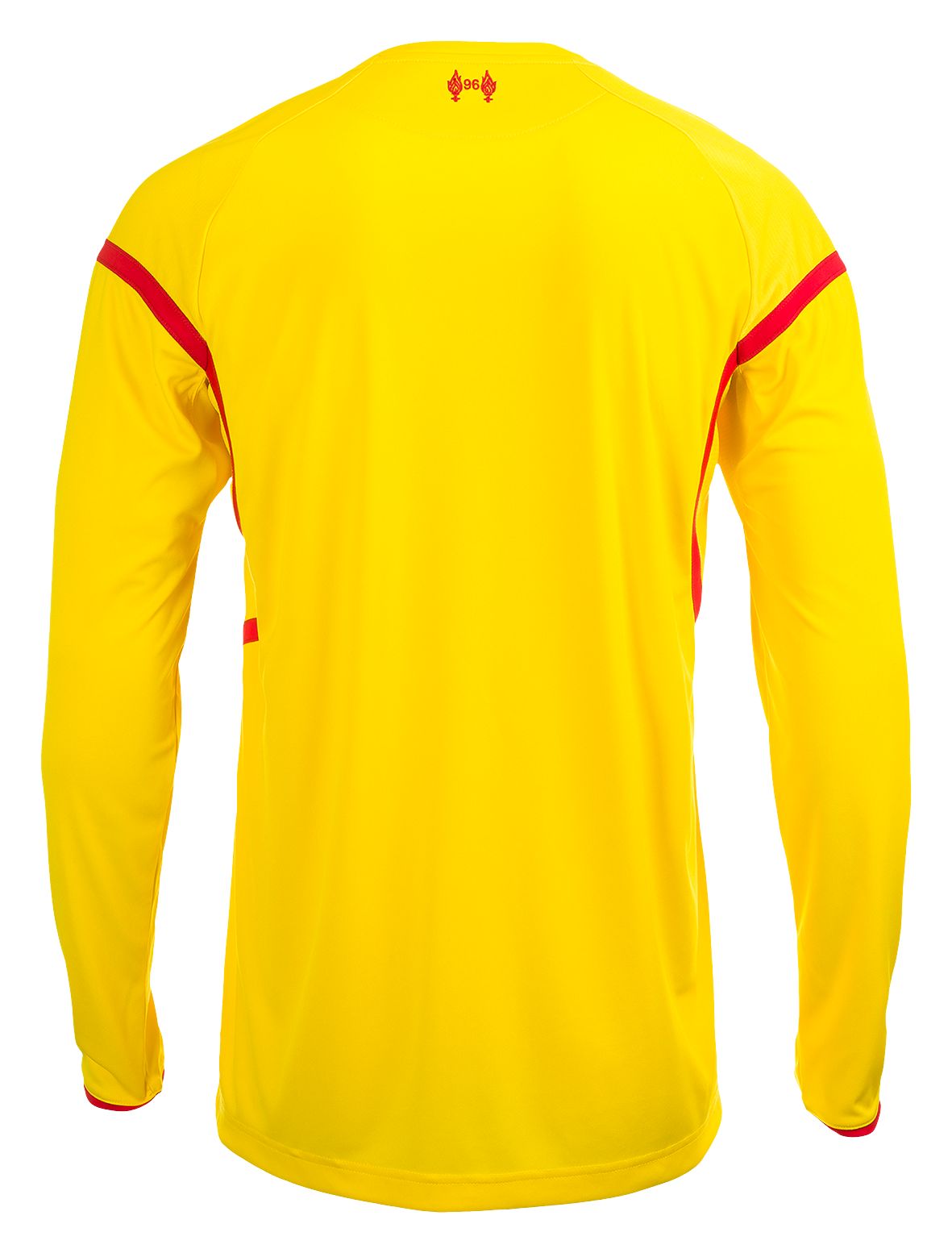 Liverpool Away Long Sleeve Jersey 2014/15, Cyber Yellow with High Risk Red image number 2