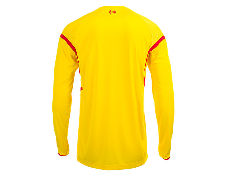 Liverpool Away Long Sleeve Jersey 2014/15, Cyber Yellow with High Risk Red image number 2