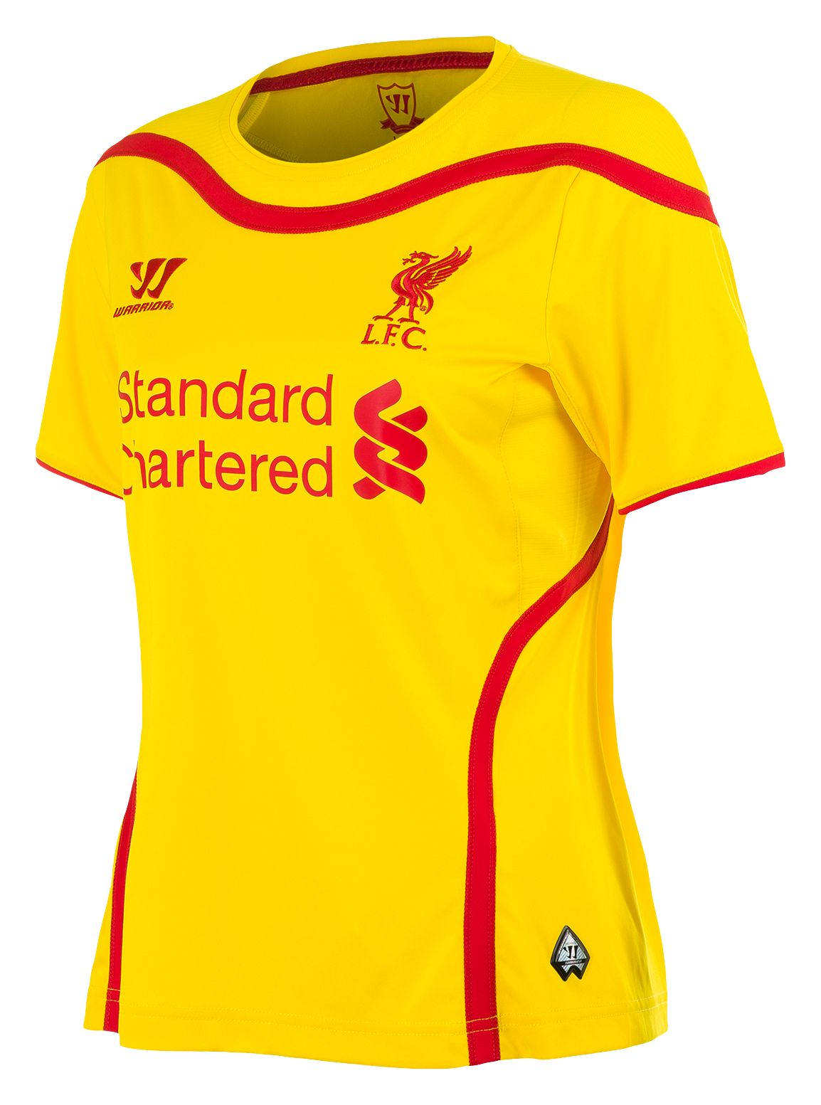 Liverpool Away Ladies Short Sleeve Jersey 2014/15, Cyber Yellow with High Risk Red image number 1