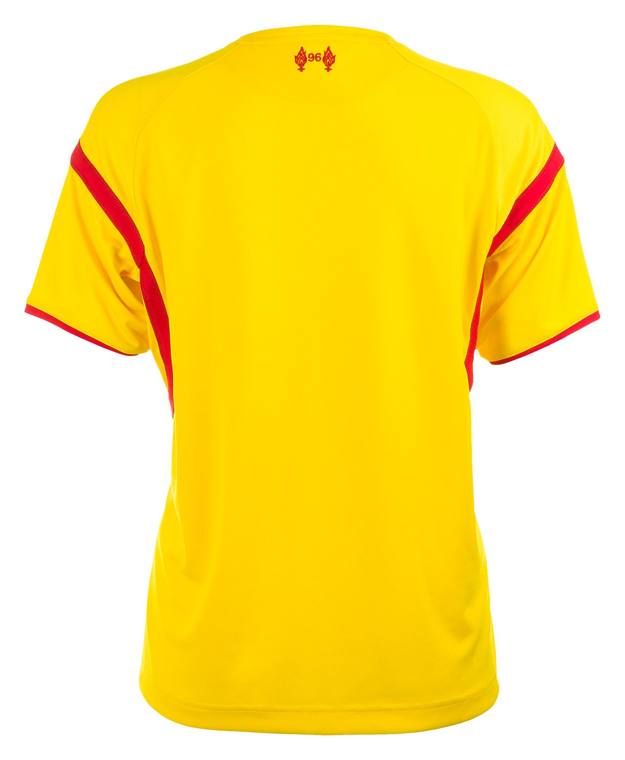 Liverpool Away Ladies Short Sleeve Jersey 2014/15, Cyber Yellow with High Risk Red image number 2