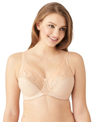 Feather Embroidery Underwire Bra