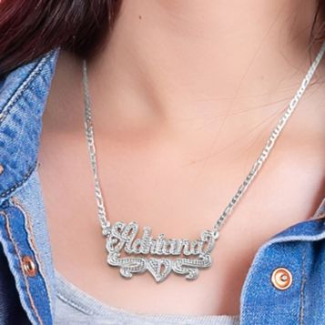 Big name on sale plate necklace