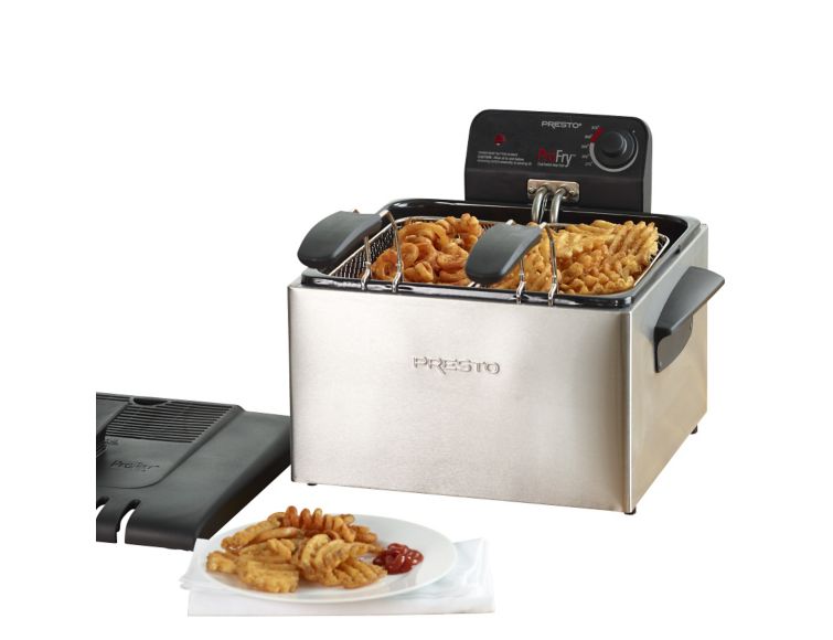 Presto ProFry 3 Qt. Silver Aluminum Dual Basket Deep Fryer - Dazey's Supply