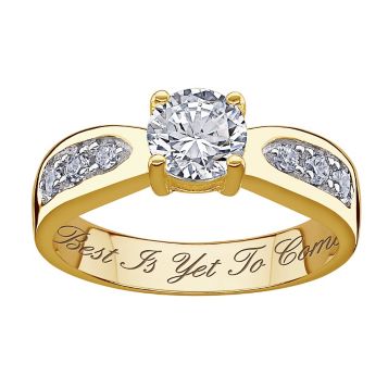 Fingerhut 18k Gold Plated Silver Cubic Zirconia Ring