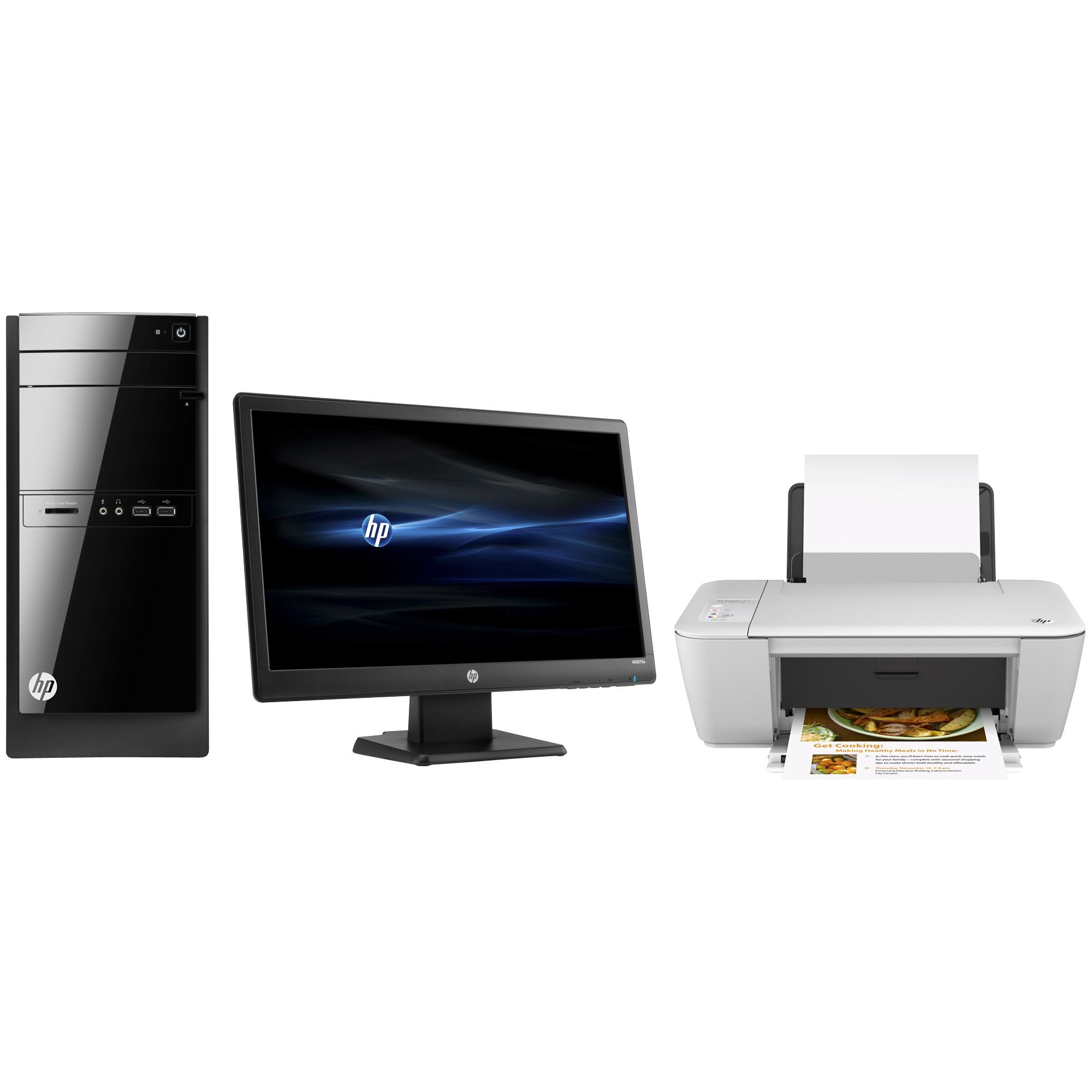 HP 110 Desktop, 20 Monitor and Printer Bundle