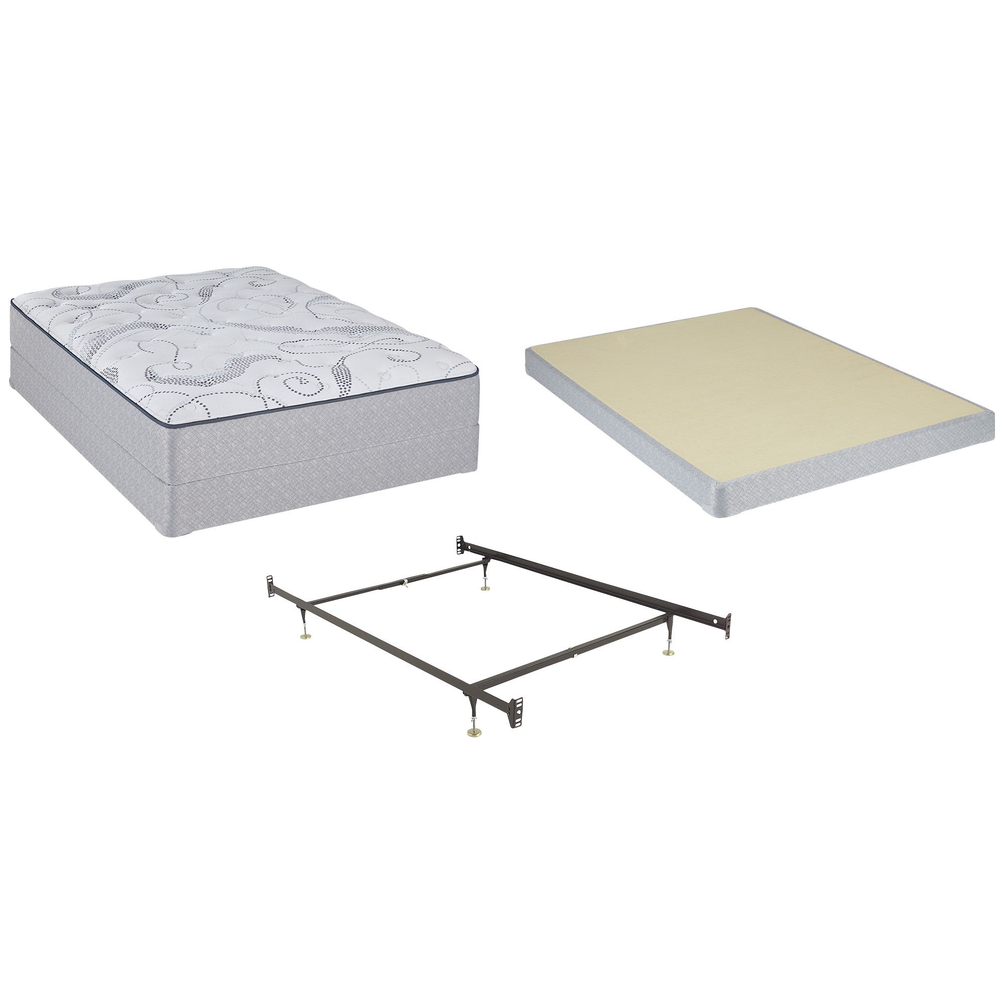 Fingerhut Sealy Wastonia Firm Twin Mattress Box Spring And Free Bed Frame