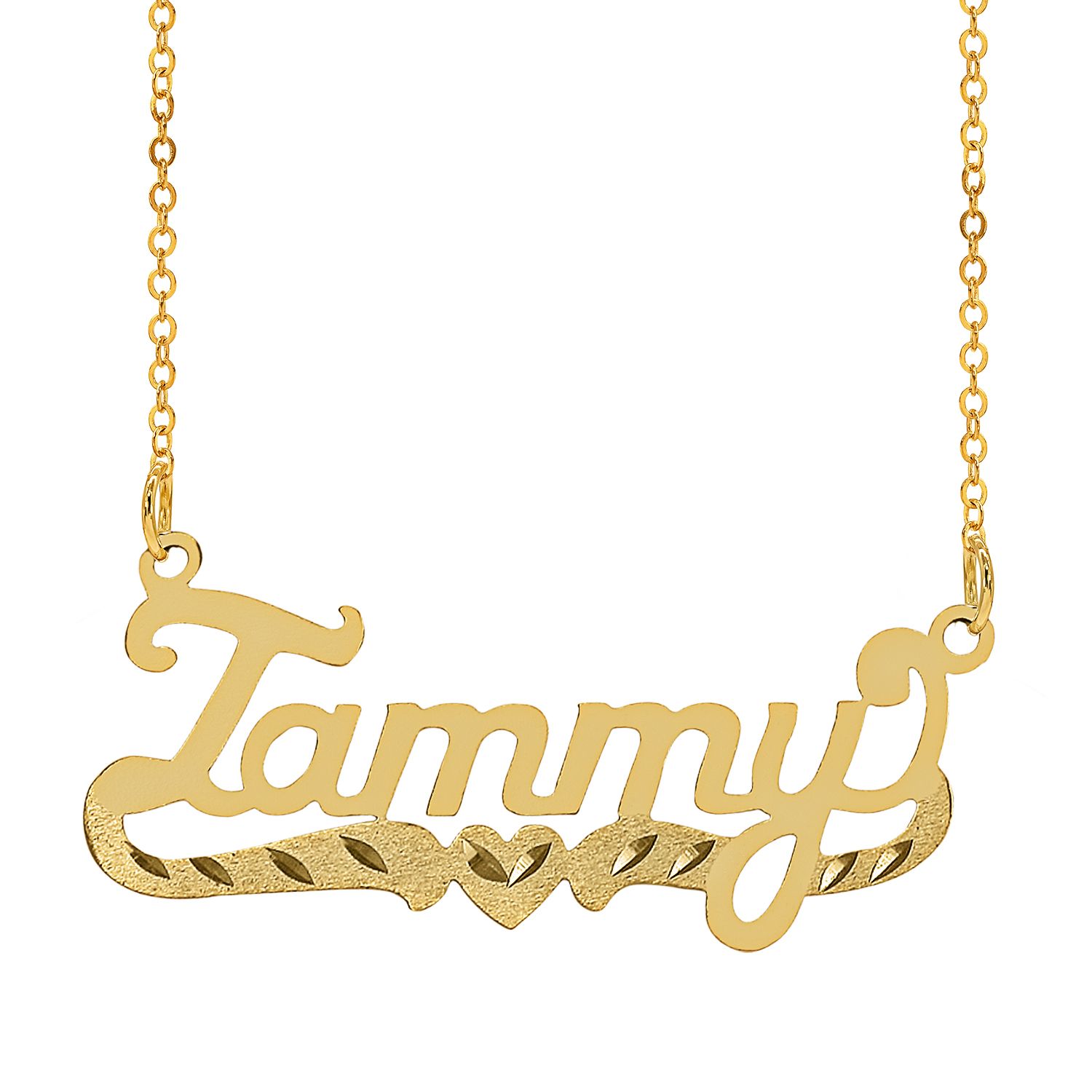 Jesus Script Gold Necklace