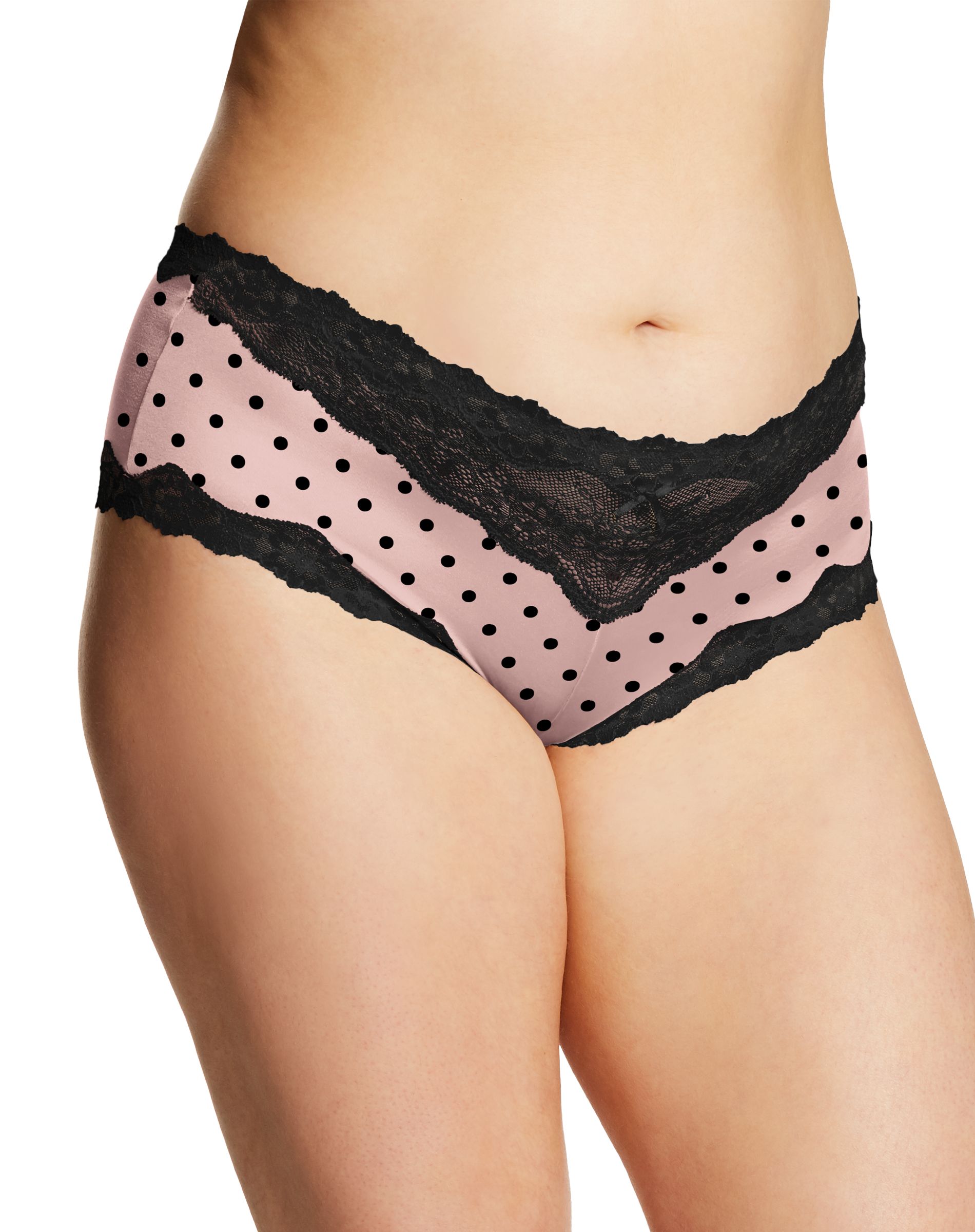 Maidenform Womens Cheeky Scalloped Lace Hipster, 8, Black/Black Lace at   Women's Clothing store