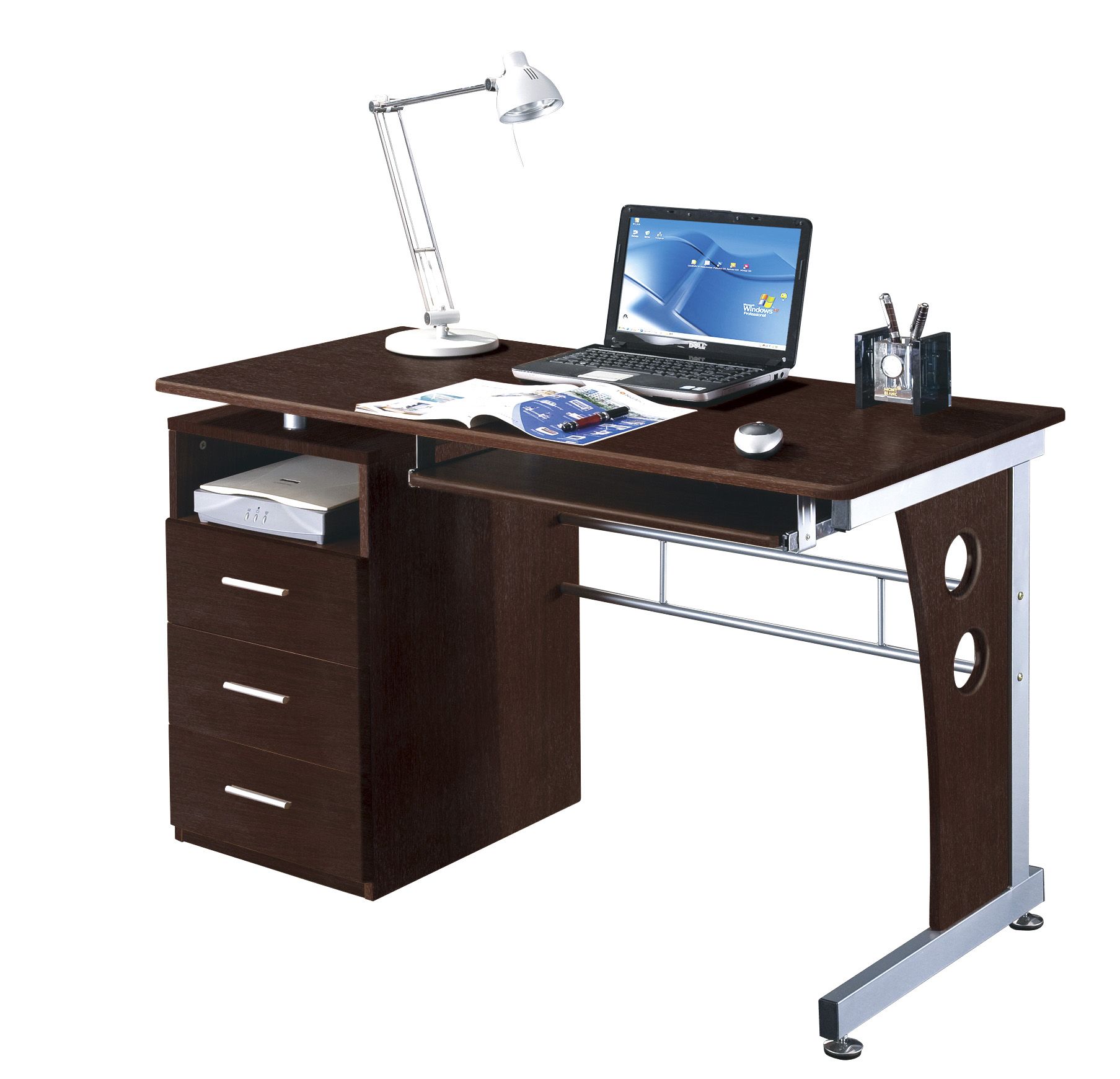 Techni Mobili Home Office Workstation with Storage - White