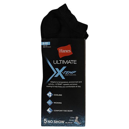 Fingerhut - Hanes Men's 5-Pack Ultimate X-Temp No-Show Socks