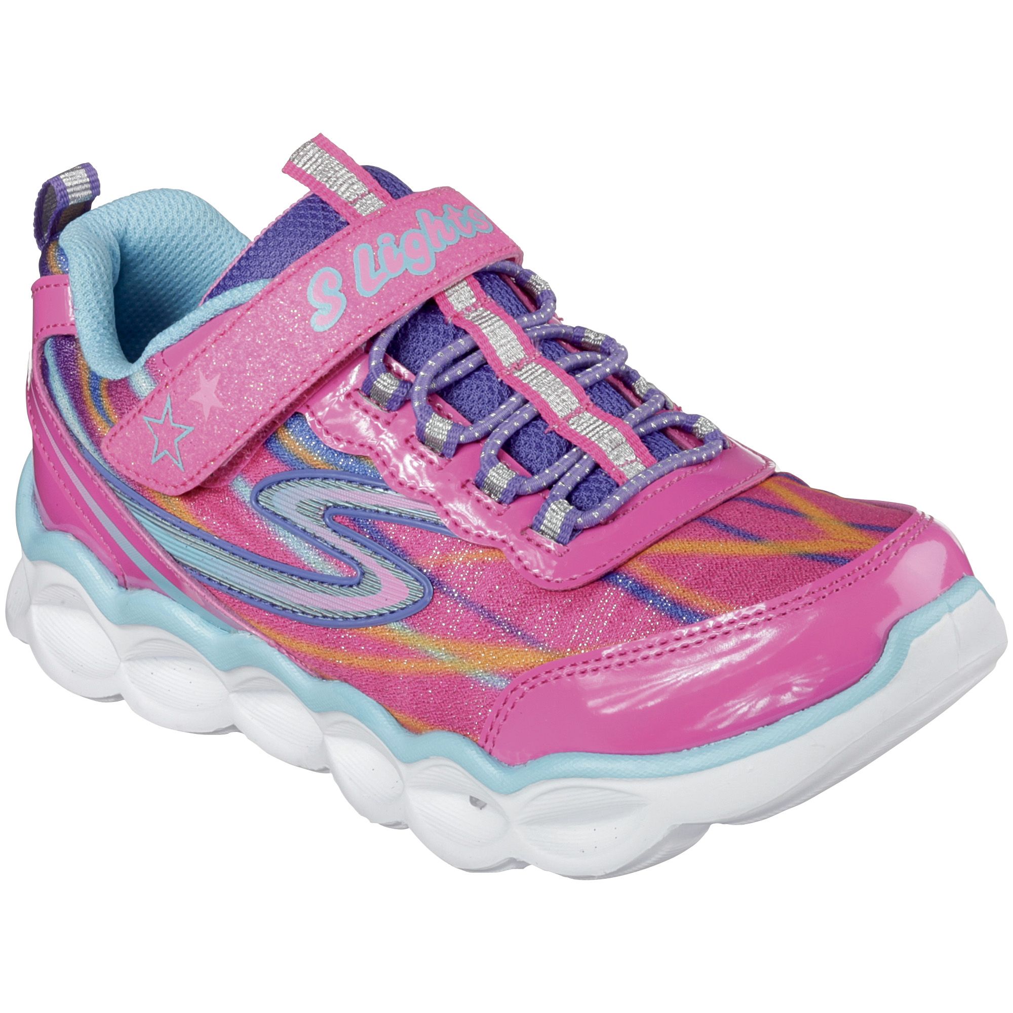 Fingerhut - Girls' Lumos Light-Up Shoes- Hot Pink/Multi