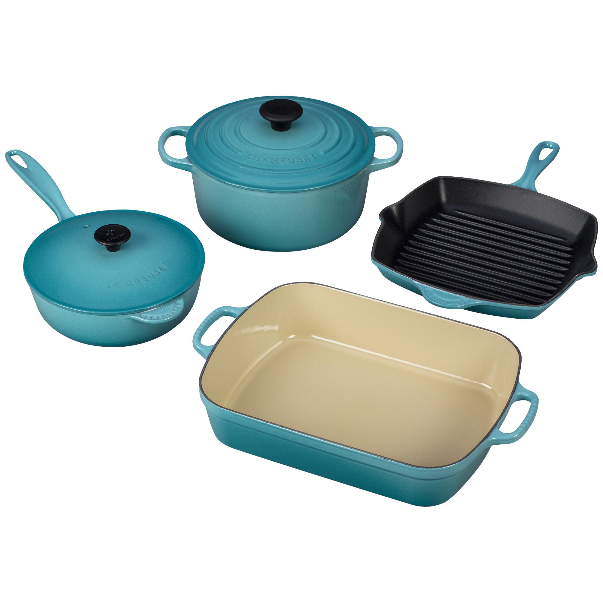 Fingerhut - Chef's Mark 6-Pc. Porcelain Enamel Cast Iron Cookware