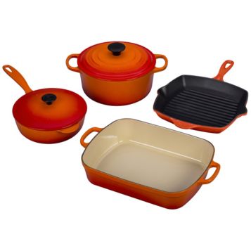 Fingerhut - Chef's Mark 6-Pc. Porcelain Enamel Cast Iron Cookware