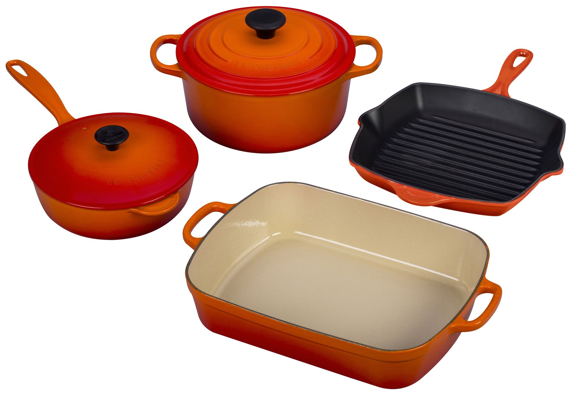 Fingerhut - Chef's Mark 6-Pc. Porcelain Enamel Cast Iron Cookware