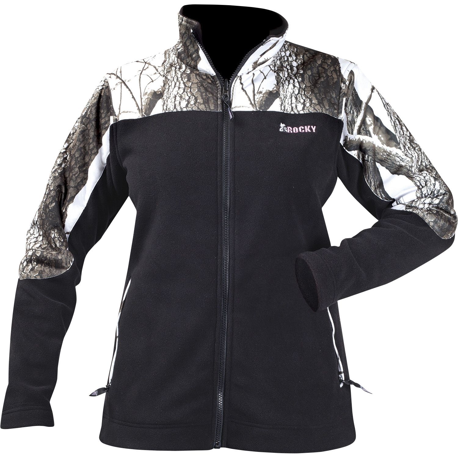 Fingerhut Rocky Women s Camo Fleece Jacket Realtree Snow Camo