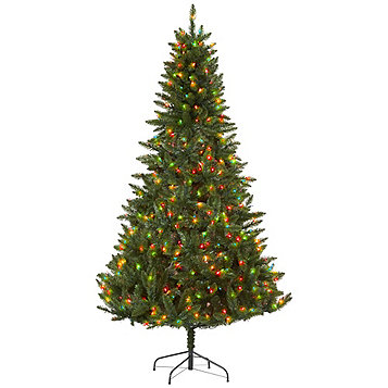 Clear Lights 3 Piece easy Assembly McLeland Design 7ft Prelit Christmas Tree 