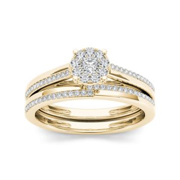 Fingerhut 10k Gold 1 3 Ct Tw Bridal Set