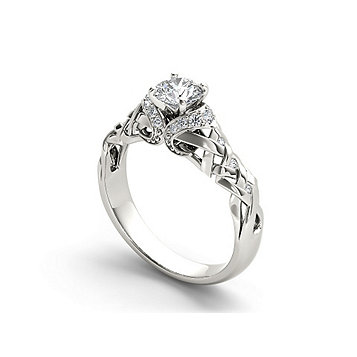Fingerhut 14k White Gold 1 2 Ct Tw Diamond Engagement Ring