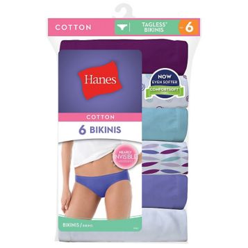 Hanes Women's Bikini Panties, Cotton Bikini Underwear Multi-Pack