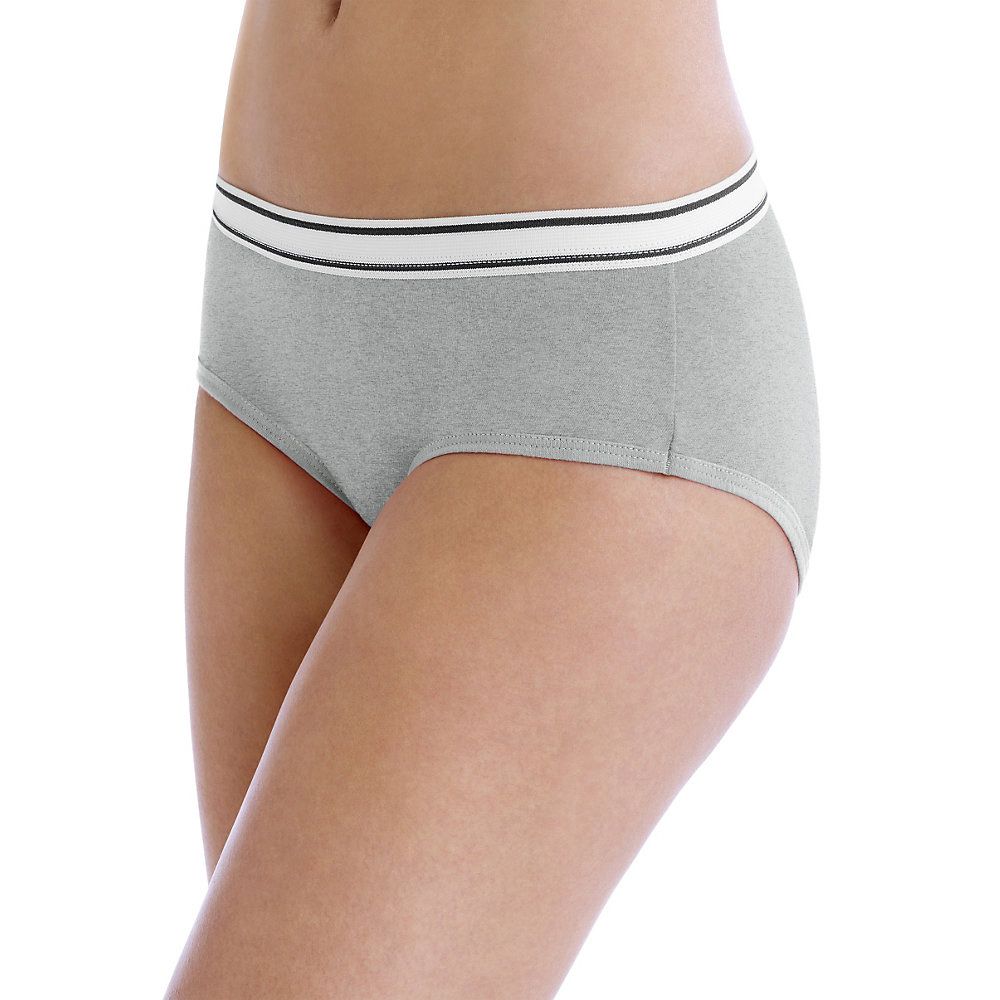Hanes Women's 3-Pack Sporty Cotton Hipster Panty, Assorted, 5 at