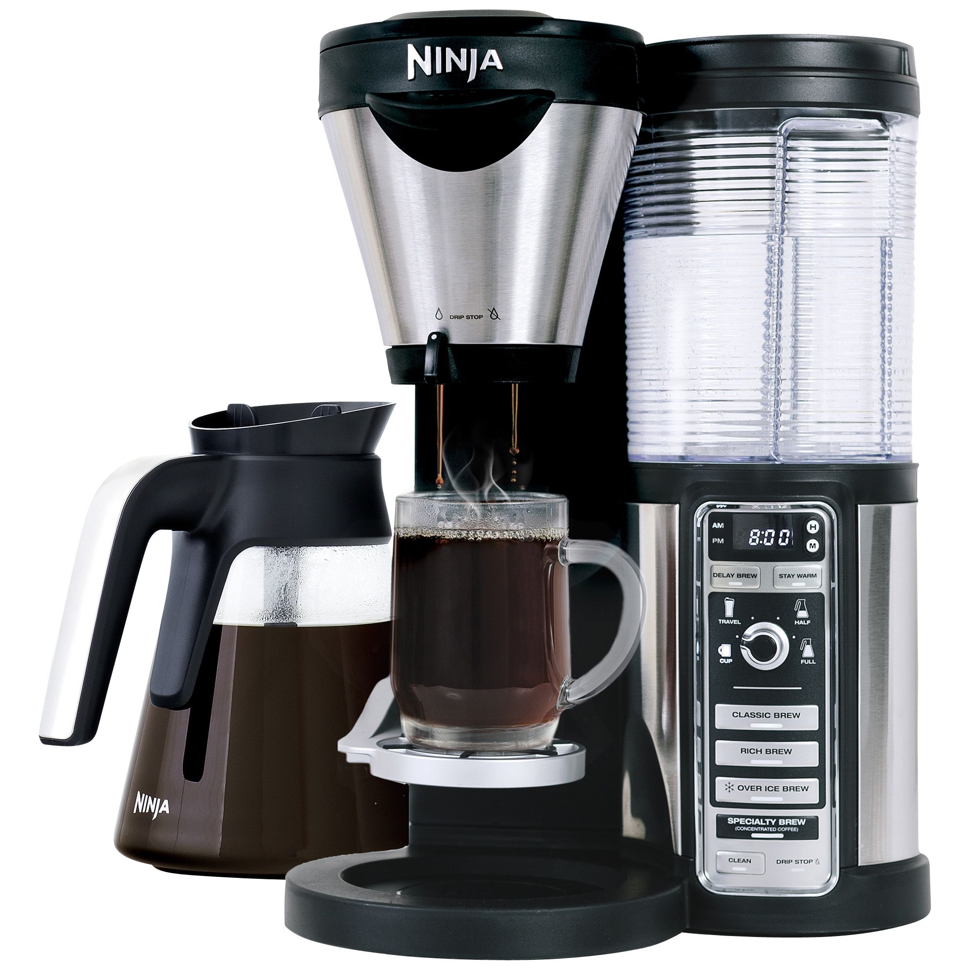 Ninja Coffee Bar Auto-IQ Intelligence Brew Maker w/ Glass Carafe &  Stainless Cup 