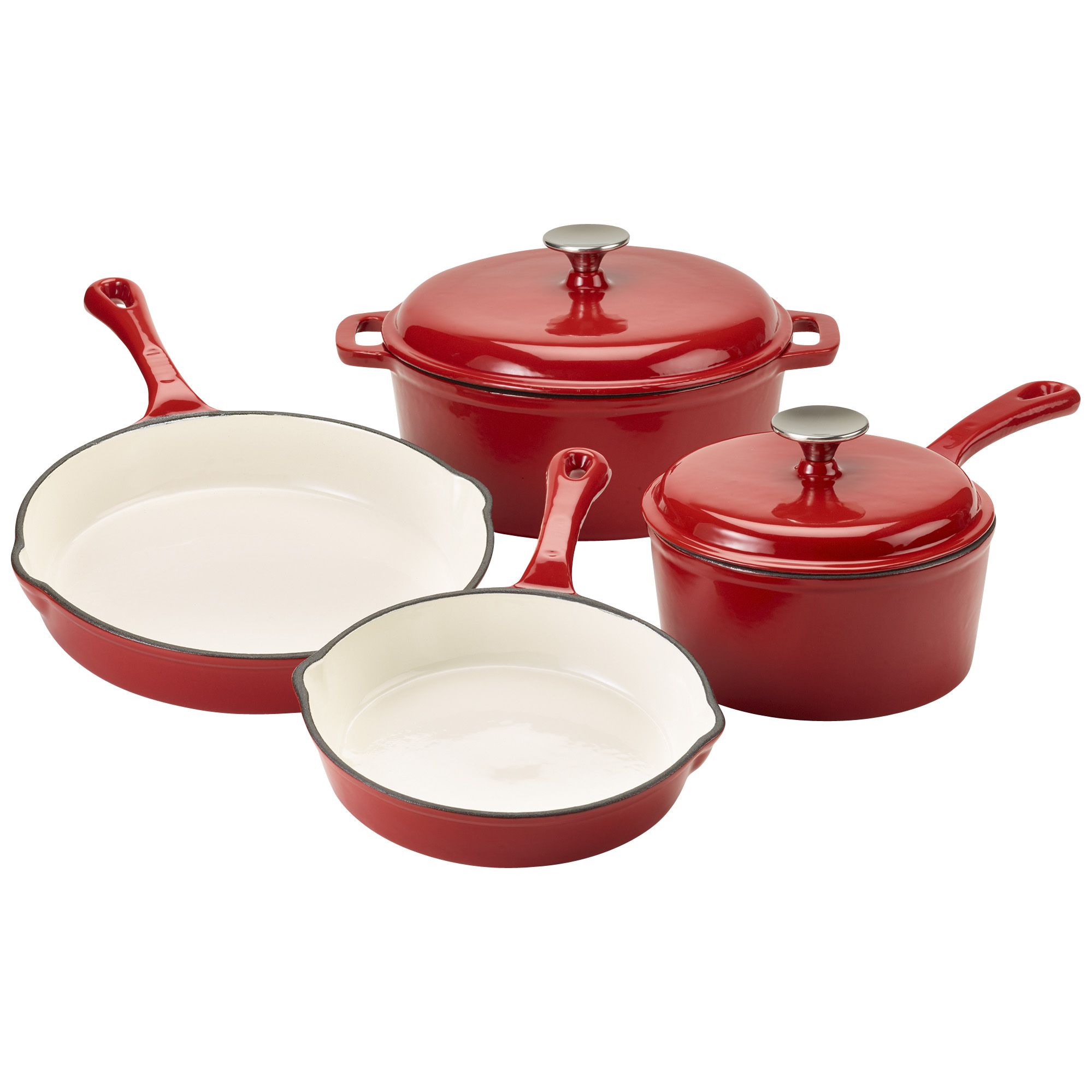 Carolina Cooker 7 PC Red Enamel Cast Iron Set