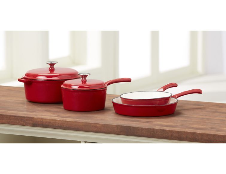 Buy Wholesale China 18pcs Cookware Set, Enameled Cast Iron Dutch Oven,  Edging Casting Enameled Cookware Pot, Red & Cookware Set at USD 23.9
