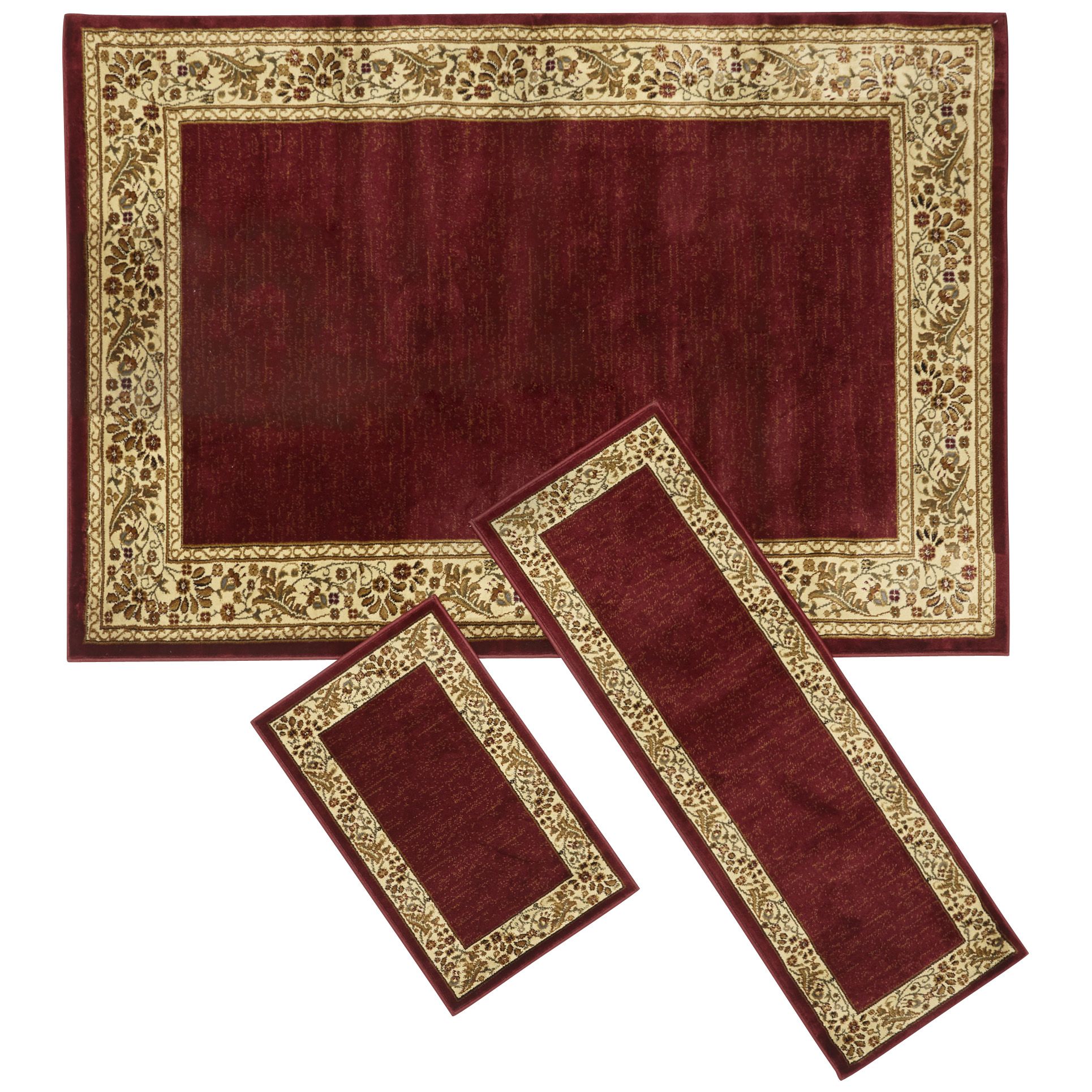 McLeland Design Mitered Border 3 Pc. Area Rug Set