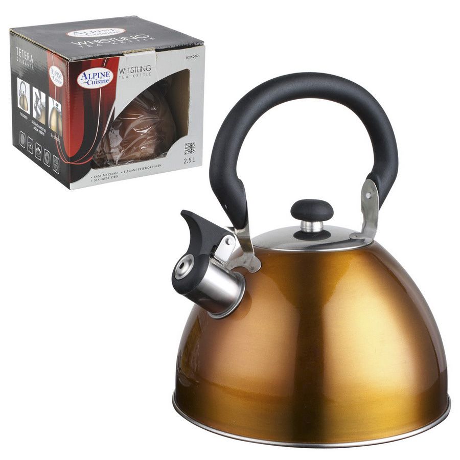 Campfire Stainless Steel Whistling Kettle Red 2.5L