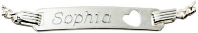 Kids Sterling Silver Personalized ID Bracelet